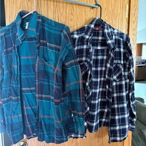 Plaid Button-Up Shirts in Blue and Navy